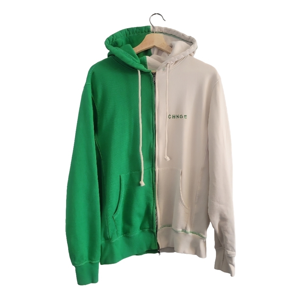 CHNGE Size M Organic Cotton Colorblock Zip Up Hoodie Unisex